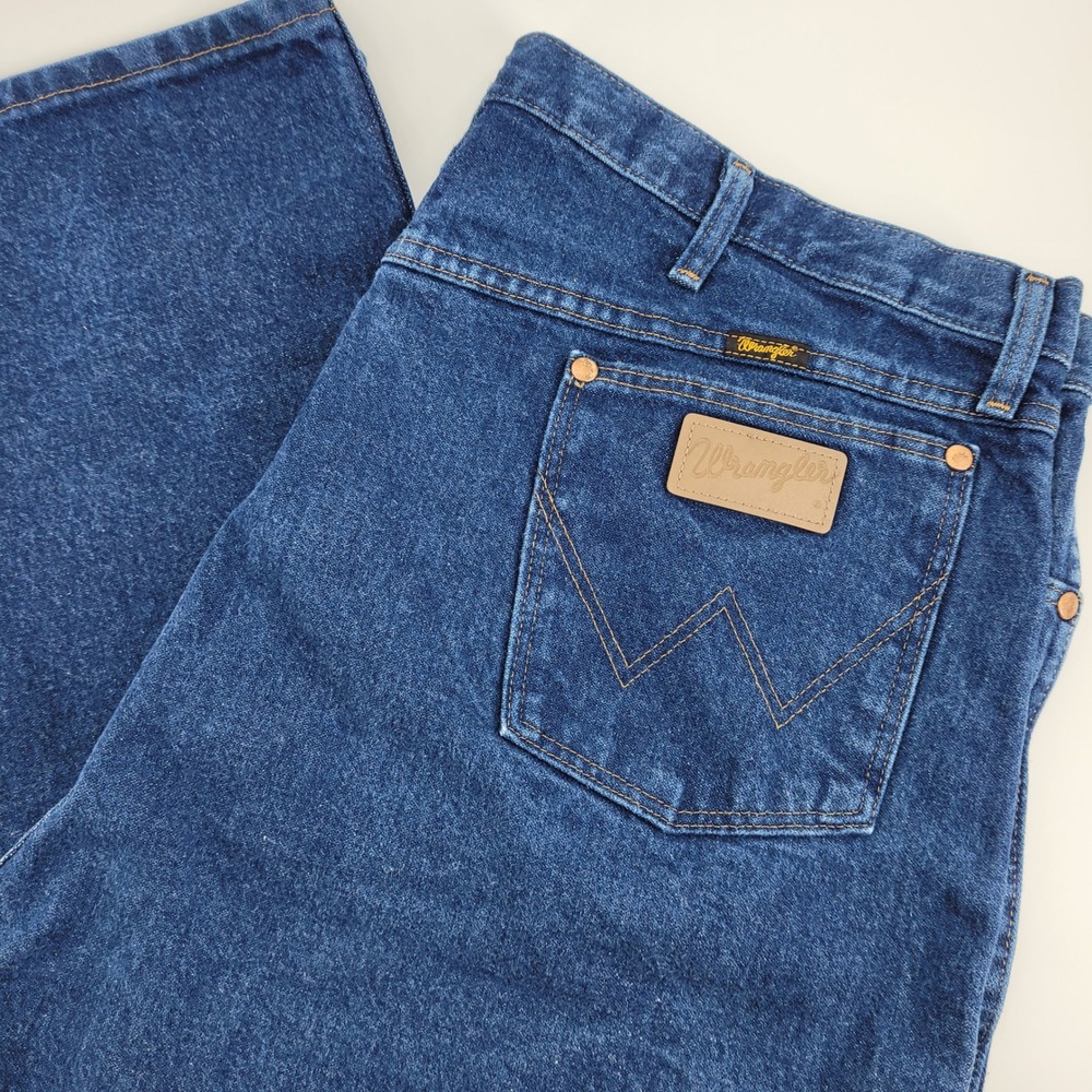 Wrangler 13MWZPW Cowboy Cut Original Fit Mens 42x34 Denim Jeans Blue Workwear